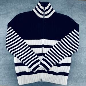 MAISON MARGIELA: Men's Striped Wool Zip Cardigan - Small